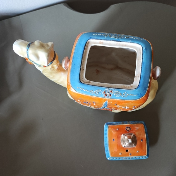 Camel Teapot WITHOUT HANDLE Peach Lusterware Vintage See Description - Picture 5 of 13